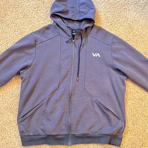 RVCA Men XXL Gray Zip-Up Hoodie